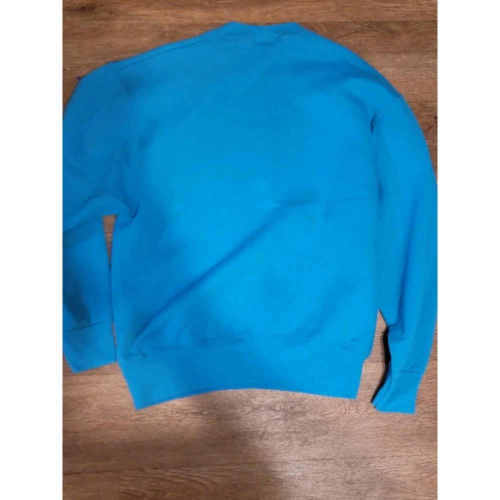 vtg 80s Fruit Of The Loom Graphic Sledding Sz M Turquoise 50/50 Made In USA - Picture 5 of 7